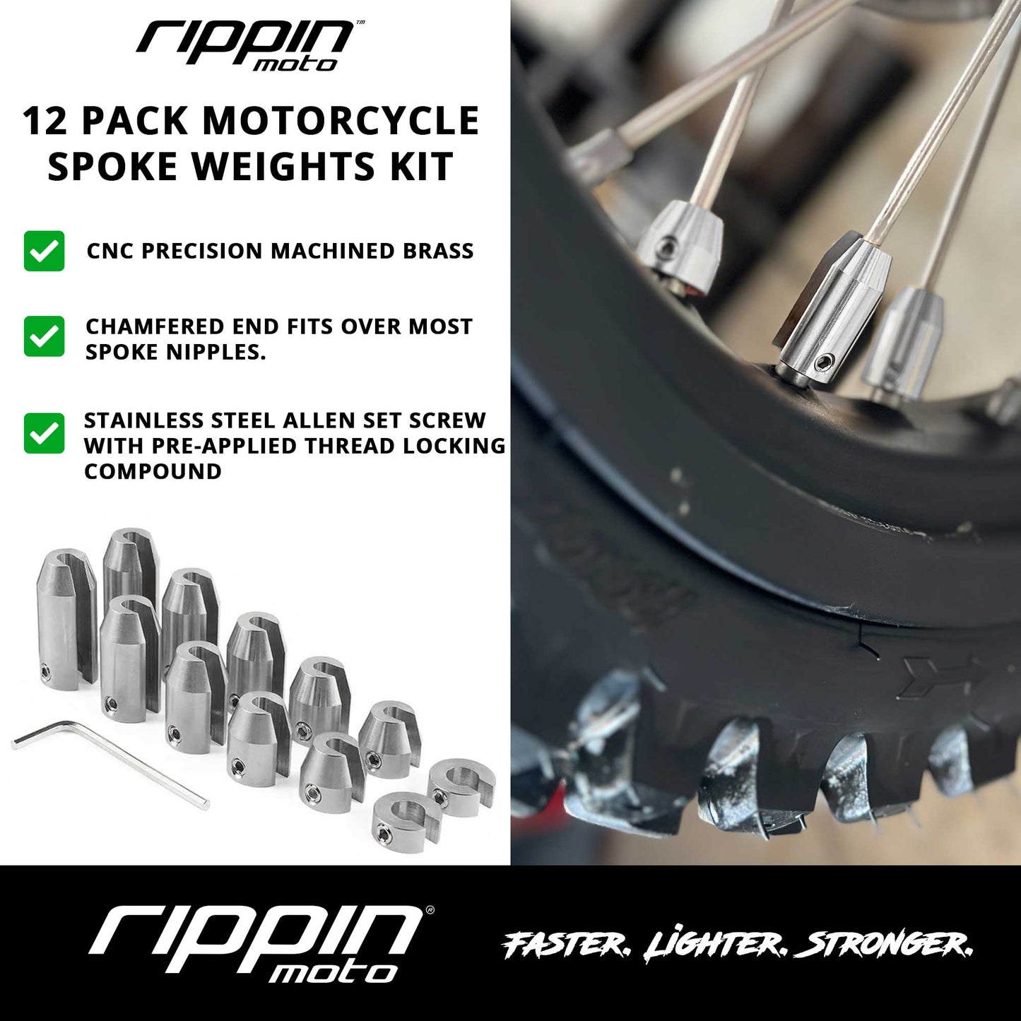 12 Pack Spoke Wheel Weight Kit (Nickel Finish)