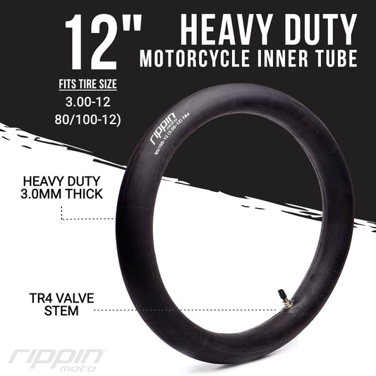 80/100-12 (3.0-12) Heavy Duty Inner Tube 3mm Thick