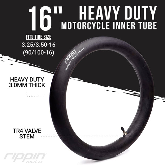 90/100-16 (3.25/3.50-16) Heavy Duty Motorcycle Inner Tube - 3mm Thick