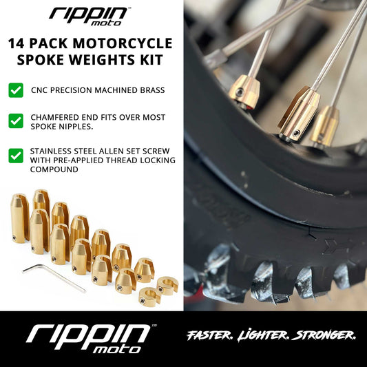 14 Pack Spoke Wheel Weights (Brass)