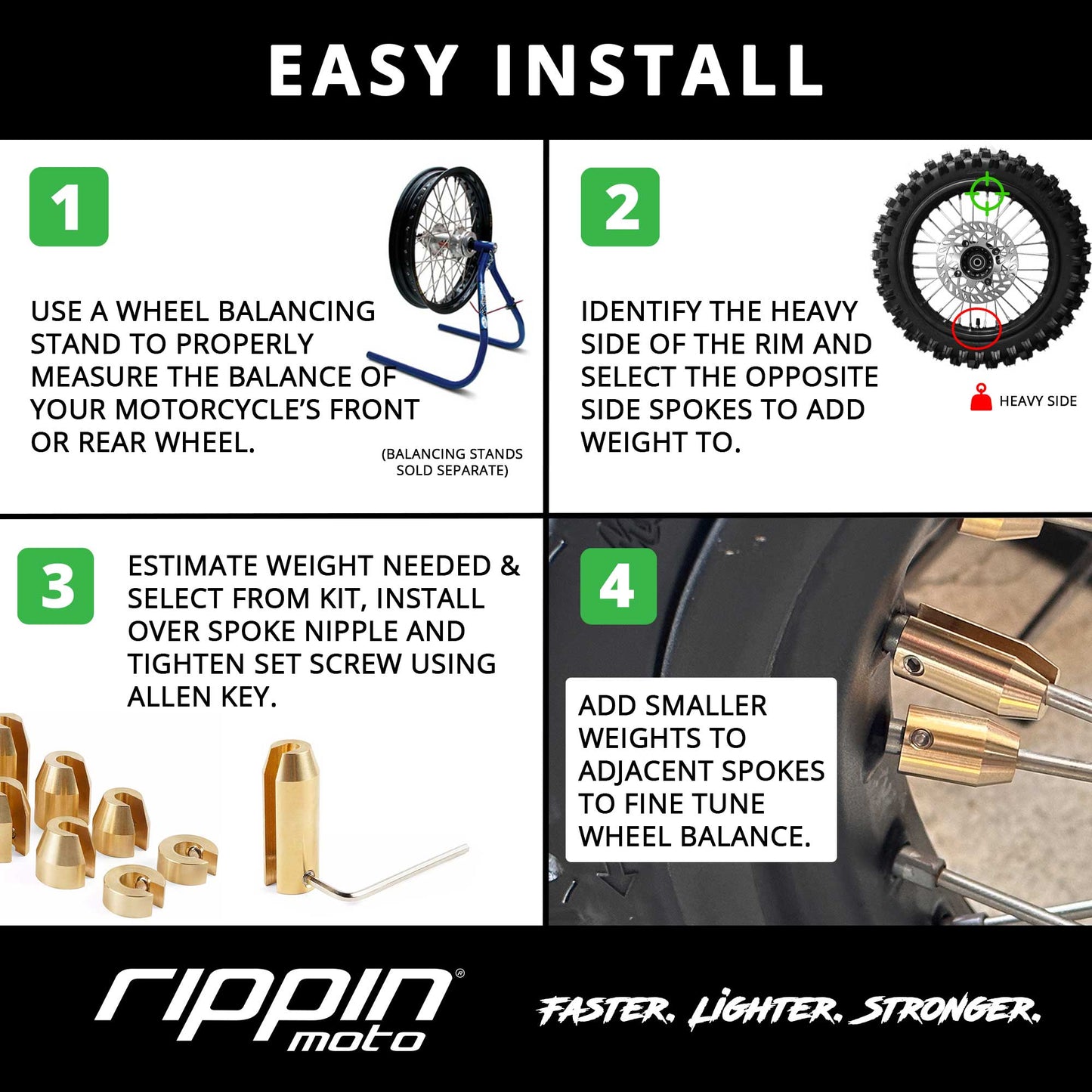 14 Pack Spoke Wheel Weights (Brass)