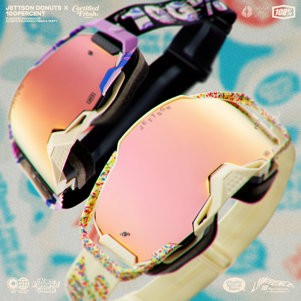 100 Percent Armega Goggle 2/PK Limited Edition! Jet Lawrence Donut - Mirror