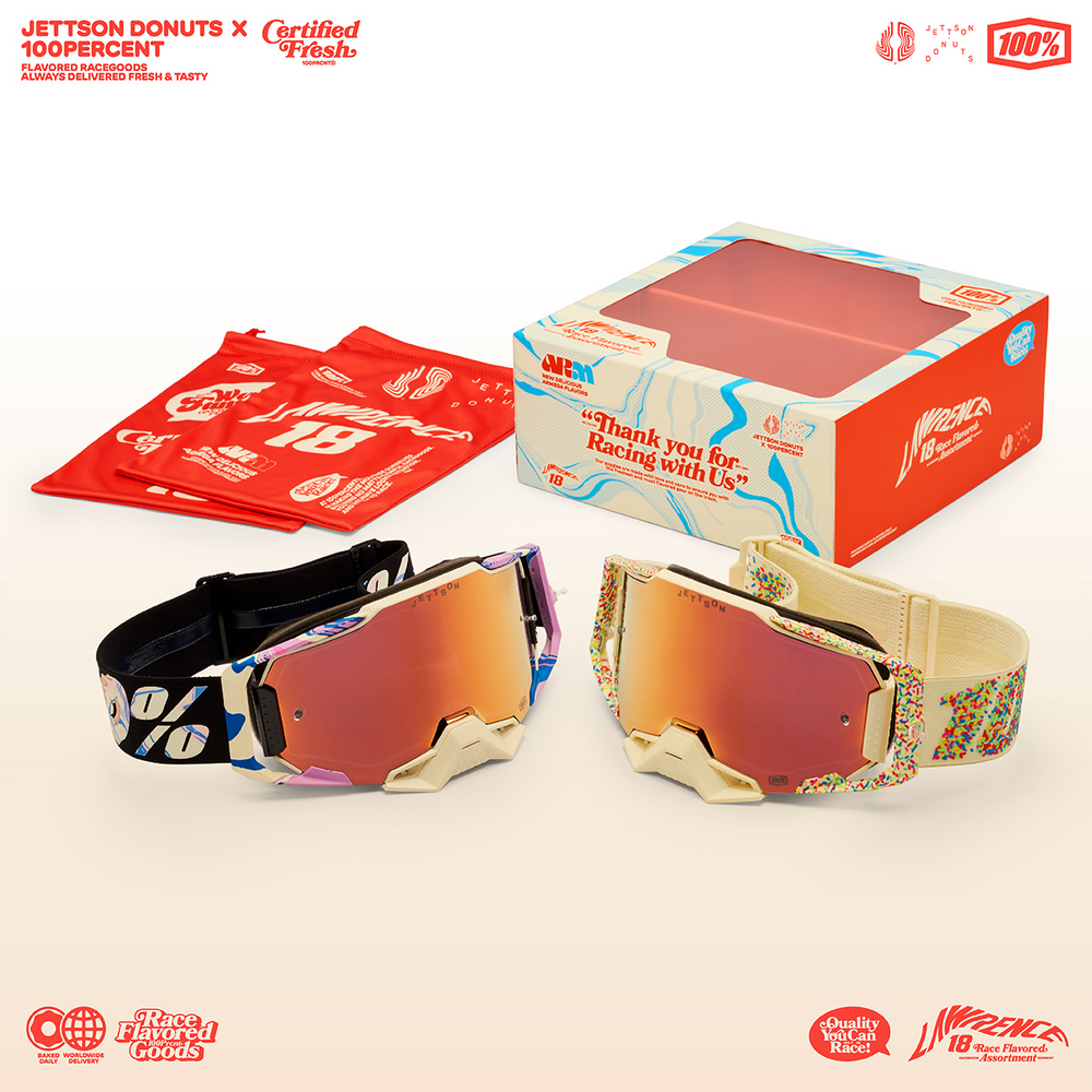 100 Percent Armega Goggle 2/PK Limited Edition! Jet Lawrence Donut - Mirror