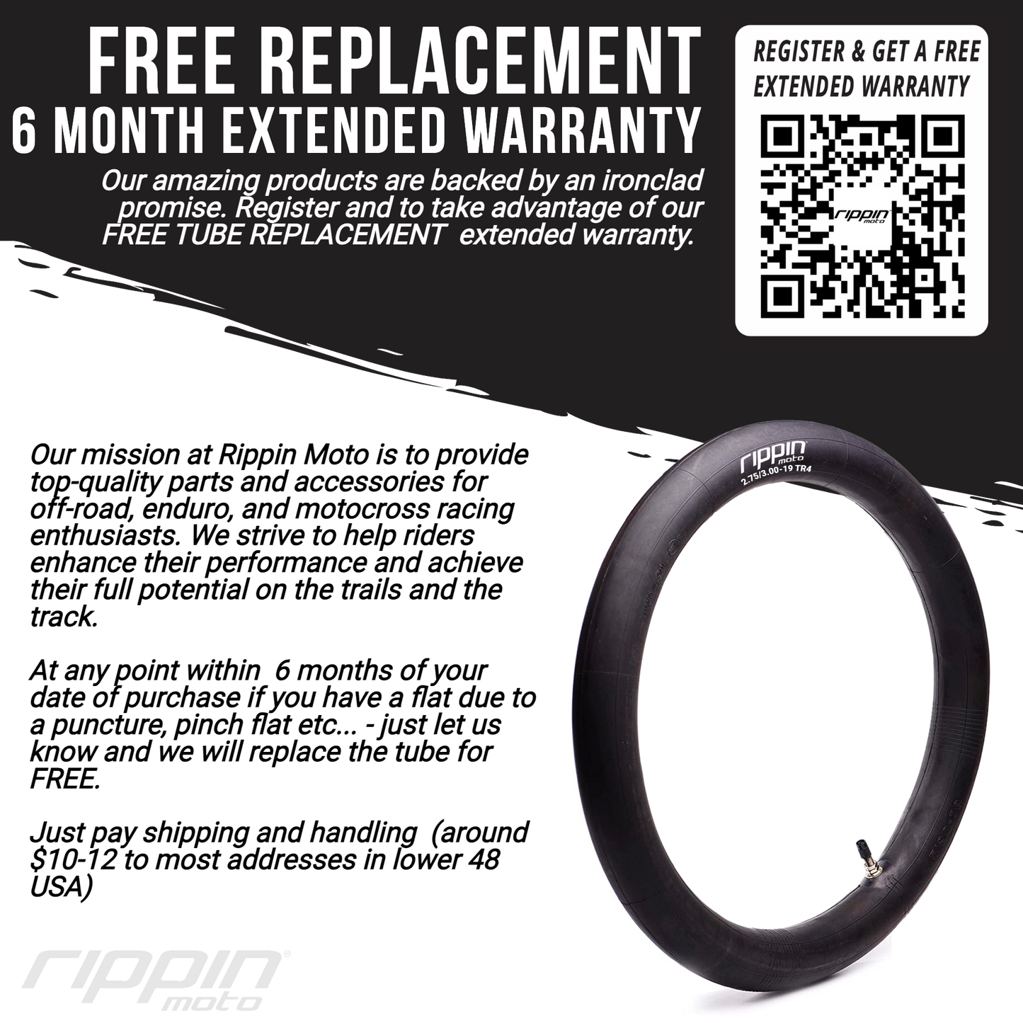 80/100-12 (3.0-12) Heavy Duty Inner Tube 3mm Thick