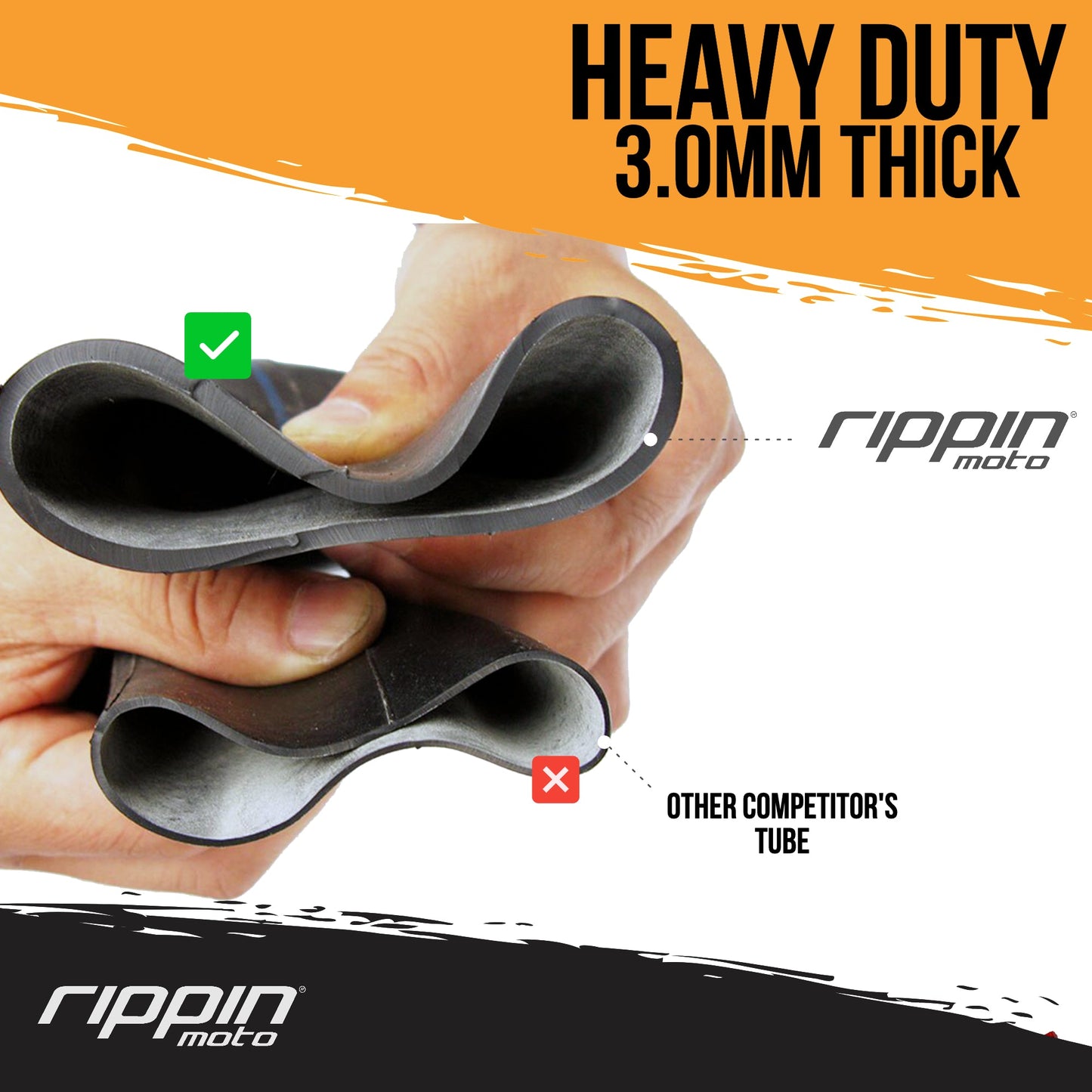 100/90-19 (4.10 x 19) Heavy Duty 19" Motorcycle Inner Tube - 3mm Thick